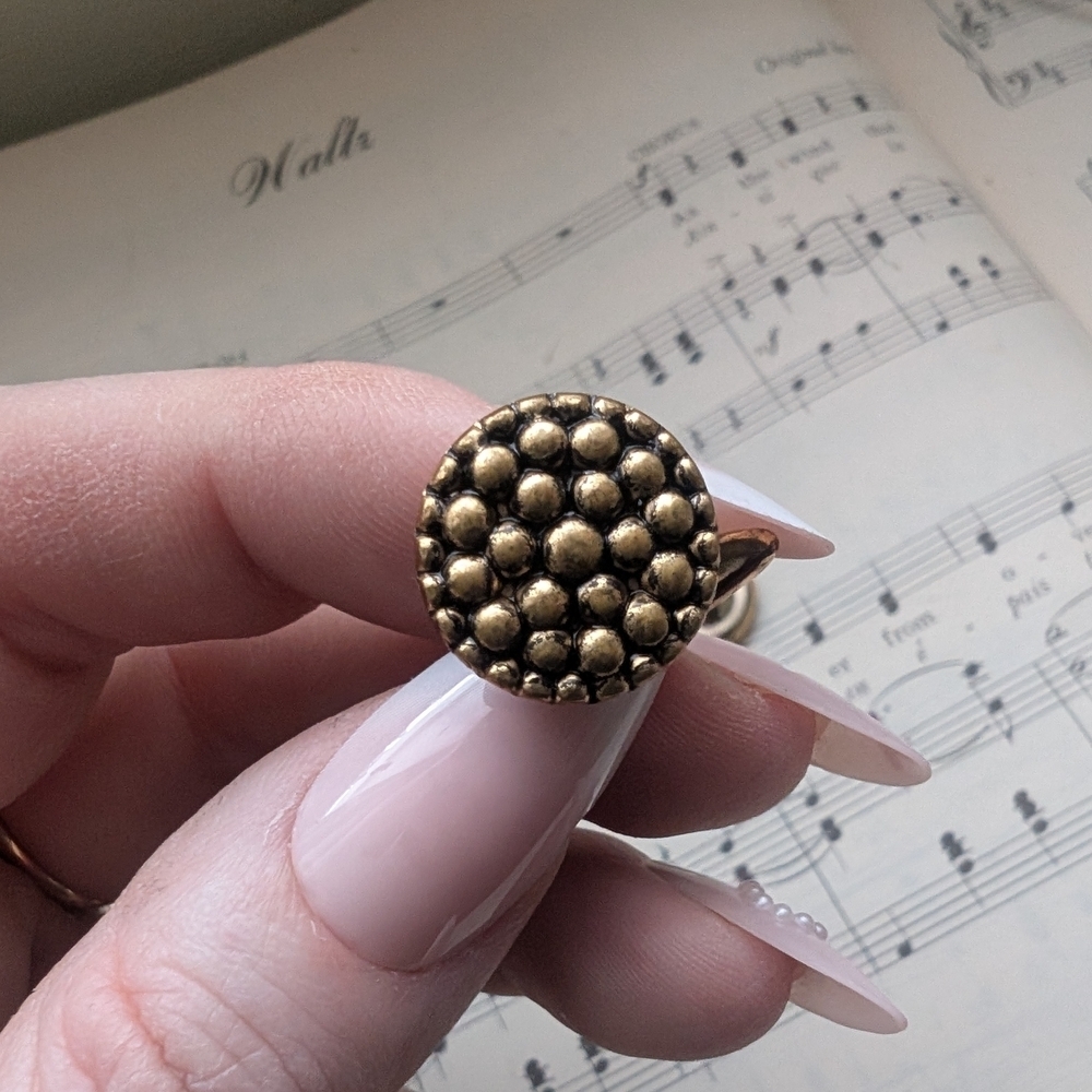 Goldtone Cufflinks with Textured Design - Picture 4 of 6